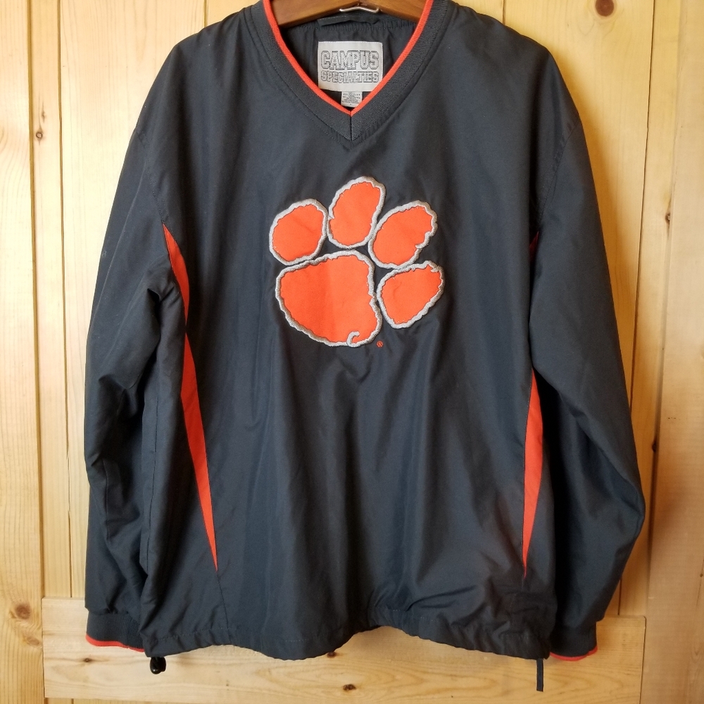 Campus Specialties Clemson Tigers V-Neck Pull-On Polyester Thicker Windbreaker